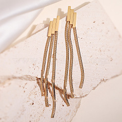 Boucles d'oreilles à pampilles en acier inoxydable 304 avec chaîne serpent&nbsp;WGAC4E7-01