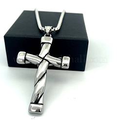 Colliers pendentifs croix en acier inoxydable 304 style hip-hop&nbsp;PT1776
