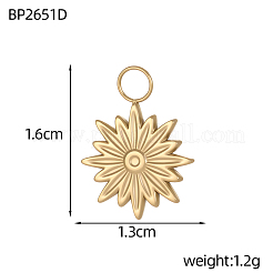Pendentifs en acier inoxydable 304 avec breloques soleil&nbsp;STAS-OY004-41G