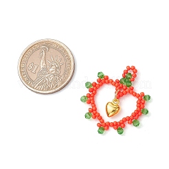 Pendenti a forma di cuore con perline di vetro&nbsp;PALLOY-MZ00588-03