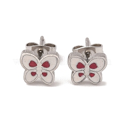 3 paio 3 stili 304 orecchini a bottone in acciaio inossidabile smaltato per donna&nbsp;EJEW-K279-03P