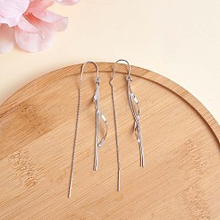 Orecchini pendenti con nappe a catena in argento sterling placcato rodio anti-ossidazione 925 twist&nbsp;JE1037A