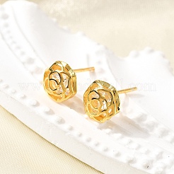 Ohrstecker aus Sterlingsilber mit Mikropavé und klarem Zirkonia in Roségold&nbsp;EJEW-S271-01G