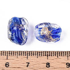 Perles en verre de feuille d'or et d'argent manuelles&nbsp;FOIL-N030-02C