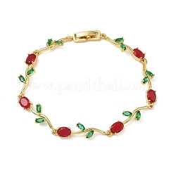 Armbänder aus Messing und Glas mit Blumengliedern&nbsp;KK-CBA7DFA-01G-09