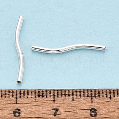 925 gewellte Röhrenperle aus Sterlingsilber&nbsp;STER-N016-123S