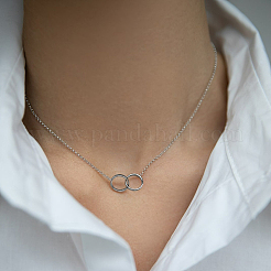 S925 Silber vergoldet Moebius Loop Schmuckset Armband Halskette Alltagskleidung elegante Accessoires&nbsp;TF4360-2