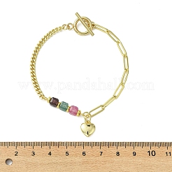 Messing Herz Charme Armbänder&nbsp;BJEW-JB13612