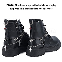 4 stücke 2 arten messing gedrehten ketten boot strap ketten & legierung siam strass schuhe charme sets&nbsp;HJEW-BM0001-06