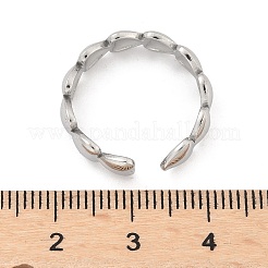 Anello polsino aperto con cuore in acciaio inossidabile 304 anti-ossidazione per donna&nbsp;RJEW-C045-18P