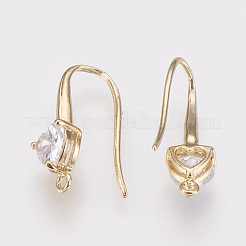 Crochets d'oreilles en laiton avec zircon cubique&nbsp;LS-X-KK-R037-191G