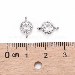 Micro fiore ottone spianare link zirconi&nbsp;X-ZIRC-L054-09P-NR