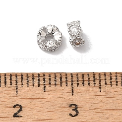 Perle di zirconi cubici trasparenti in micro pavè di ottone&nbsp;KK-G503-24P