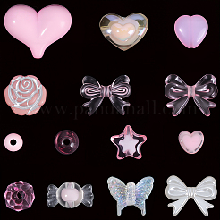 250pcs 14 Arten transparente Acrylperlen&nbsp;TACR-PA0001-14