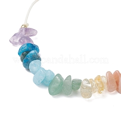 Chakra-Armbänder aus geflochtenen Naturstein-Splitterperlen&nbsp;BJEW-JB12885