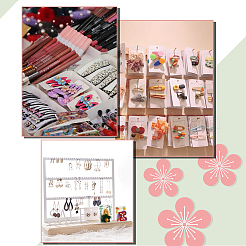 100 pz. di cartoncini espositivi rettangolari con motivo floreale per fermagli per capelli in carta&nbsp;DIY-PH0013-48