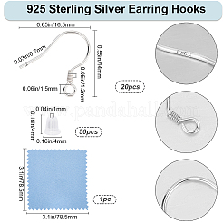 10 paire de 925 crochets de boucles d'oreilles en argent sterling&nbsp;STER-BBC0006-81