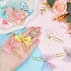 12 pièces 12 styles de trombones à nœud papillon en organza polyester faits à la main&nbsp;AJEW-AB00203