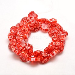 Millefiori mano fili perle cuore di vetro&nbsp;LK-P017-M