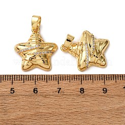 Pendentifs avec zircon cubiques à micro-pavés en laiton&nbsp;KK-A271-10G