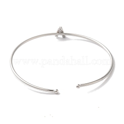 Braccialetti aperti con lettera in micro pavé di ottone placcato a cremagliera con zirconi trasparenti&nbsp;BJEW-A018-01P-A