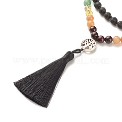 7 Chakra-Edelstein-buddhistische Halskette&nbsp;NJEW-JN03856