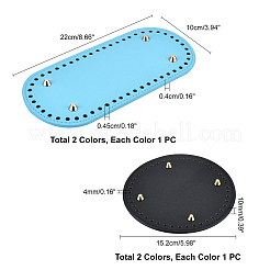 4 stücke 2 stil flache runde & ovale pu leder stricken häkeln taschen nagel boden shaper pad&nbsp;DIY-PH0003-56