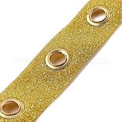 9 Yards Glitzer-Polyesterband mit Ösen aus Legierung&nbsp;OCOR-PH0002-94B