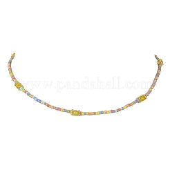 Collana con pietre preziose naturali miste e perline di semi di vetro&nbsp;NJEW-JN04425