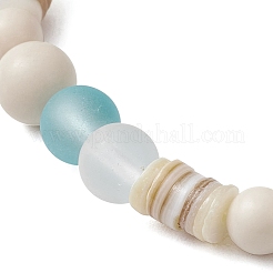 2 bracciale elastico in 2 stili in stile bohémien con fossili naturali&nbsp;BJEW-JB11865