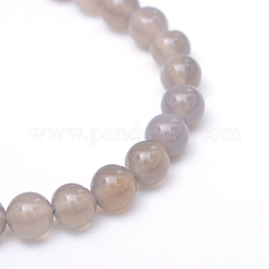 Rotonde fili di perline naturale grigio agata&nbsp;X-G-R345-4mm-07