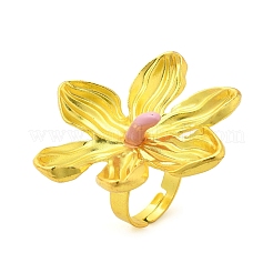 Bagues réglables en alliage avec motif de fleur pour femmes&nbsp;RJEW-B124-01B