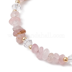 Braccialetti di perline di quarzo rosa naturale per le donne&nbsp;BJEW-JB11742-11