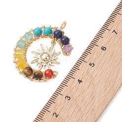 Colgantes de luna con 7 chakra&nbsp;PALLOY-TA00401-01