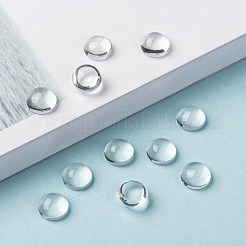Demi transparente cabochons de verre ronde&nbsp;X-GGLA-R027-8mm