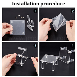 Quadratische Minifigurenständer aus transparentem Acryl&nbsp;ODIS-WH0002-48A