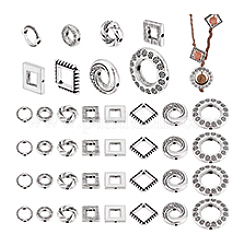 112 Stück 8 Stile tibetischen Stil Legierung Perlen Rahmen-Sets&nbsp;TIBEB-PH0005-18