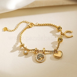 Charm-Armbänder aus 304 Edelstahl und Kristall-Strassen&nbsp;WG20FFB-01