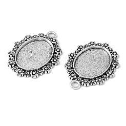 Supports de lunette cabochon de pendentif en alliage de style tibétain&nbsp;TIBEP-O006-03AS