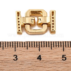 Micro pavé di ottone trasparente cubic zirconia piegato su fermagli&nbsp;KK-P291-12G