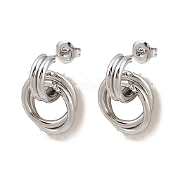 Ohrstecker mit Twist-Ring aus Edelstahl 304&nbsp;EJEW-P324-05P
