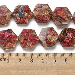 Diaspro imperiale naturale tinto con fili di perline di resina&nbsp;G-G083-D03-01