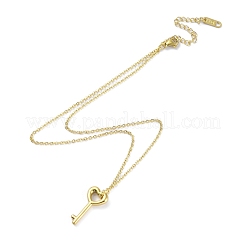 Colliers pendentif clé coeur&nbsp;NJEW-G128-04G