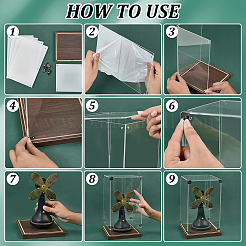 Transparente Acryl-Minifiguren-Vitrinen mit Holzsockel&nbsp;ODIS-WH0030-298A