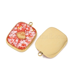 Pendentifs en acier inoxydable 304 émaillés&nbsp;STAS-P415-04G-02