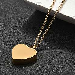 Collane con ciondolo a forma di bara cineraria a forma di cuore in acciaio inossidabile 304&nbsp;NJEW-V002-02G