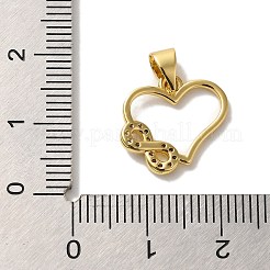 Ciondolo in ottone placcato cremagliera con micro pavé di zirconi cubici&nbsp;KK-U027-22G