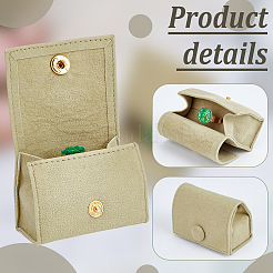 Cajas de almacenamiento de anillos de terciopelo con forma de bolsa y botón a presión&nbsp;TP-WH0015-13B