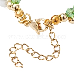 Braccialetti rotondi con perline di vetro e perline di vetro perlato per donna&nbsp;BJEW-JB12441-02