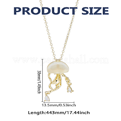 1 Stück Halsketten mit Quallen-Anhänger aus Messing mit klarem Zirkonia für Damen&nbsp;NJEW-LP0002-89